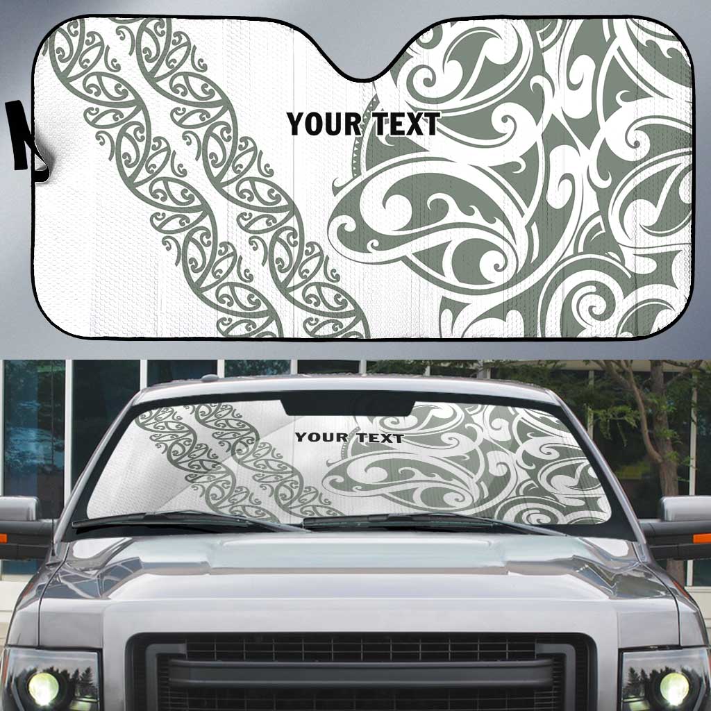 All White Maori Tribal Tattoo Personalised Auto Sun Shade Moss Green Polynesian Style LT9 Green - Polynesian Pride