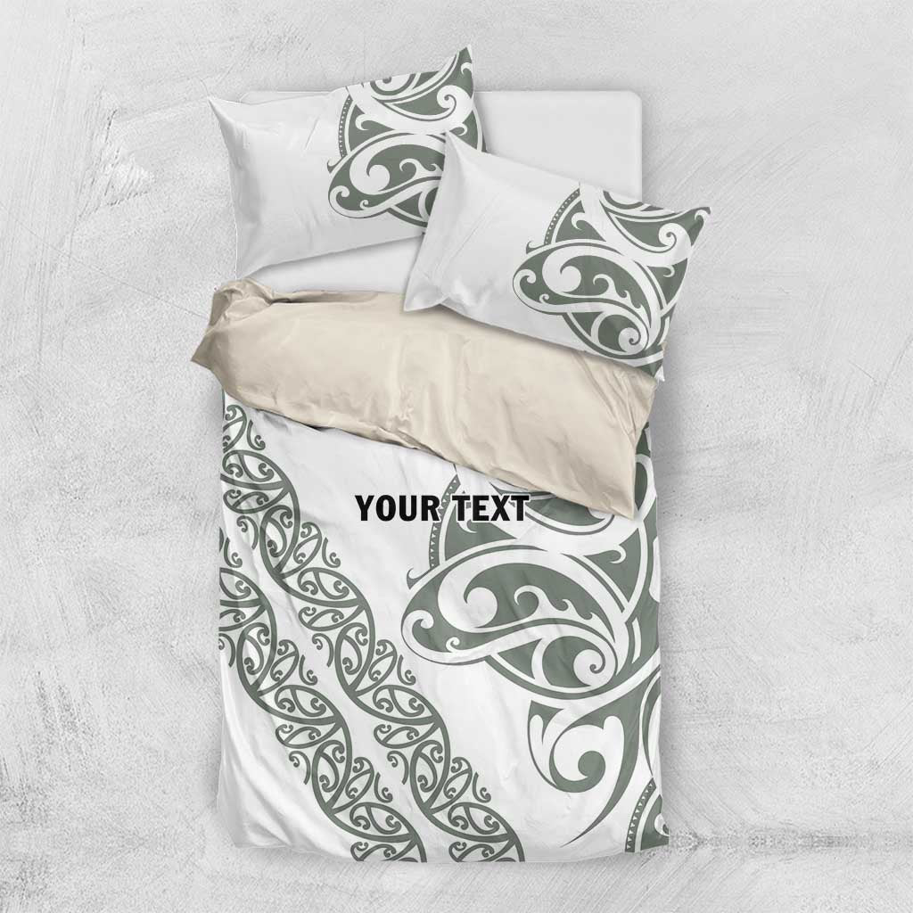 All White Maori Tribal Tattoo Personalised Bedding Set Moss Green Polynesian Style LT9 US Twin 172cm x 218cm Green - Polynesian Pride
