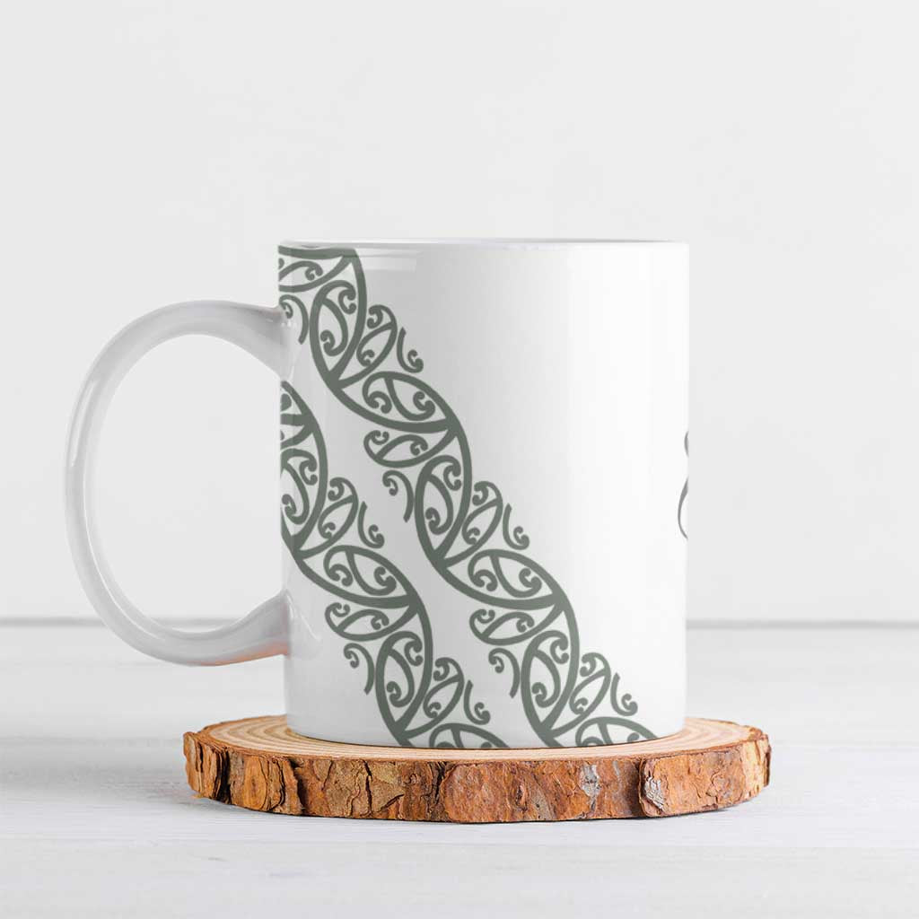 All White Maori Tribal Tattoo Personalised Ceramic Mug Moss Green Polynesian Style LT9 Green - Polynesian Pride