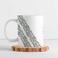 All White Maori Tribal Tattoo Personalised Ceramic Mug Moss Green Polynesian Style LT9 Green - Polynesian Pride