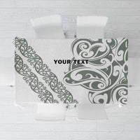 All White Maori Tribal Tattoo Personalised Tablecloth Moss Green Polynesian Style LT9 Green - Polynesian Pride