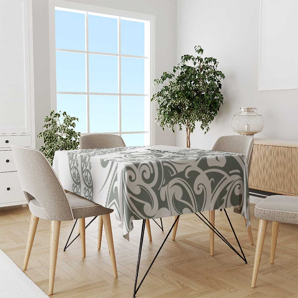All White Maori Tribal Tattoo Personalised Tablecloth Moss Green Polynesian Style LT9 - Polynesian Pride