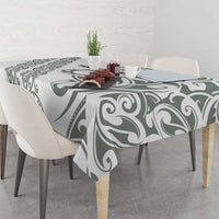 All White Maori Tribal Tattoo Personalised Tablecloth Moss Green Polynesian Style LT9 - Polynesian Pride