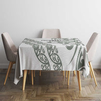 All White Maori Tribal Tattoo Personalised Tablecloth Moss Green Polynesian Style LT9 - Polynesian Pride