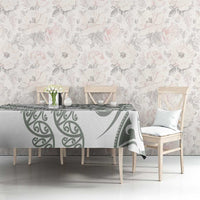 All White Maori Tribal Tattoo Personalised Tablecloth Moss Green Polynesian Style LT9 - Polynesian Pride