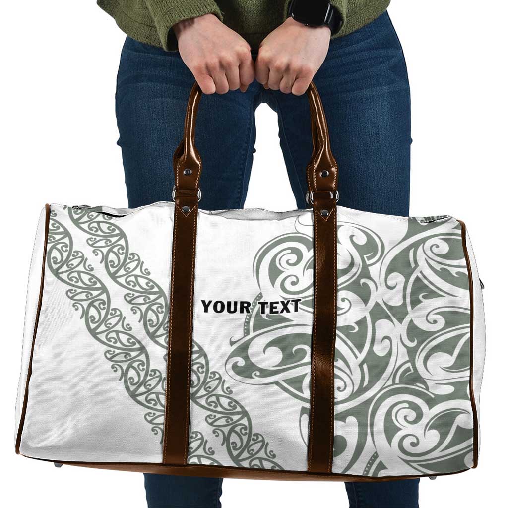 All White Maori Tribal Tattoo Personalised Travel Bag Moss Green Polynesian Style LT9 Green - Polynesian Pride