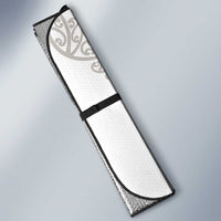 All White Maori Tribal Tattoo Personalised Auto Sun Shade Stone Gray Polynesian Style LT9 - Polynesian Pride