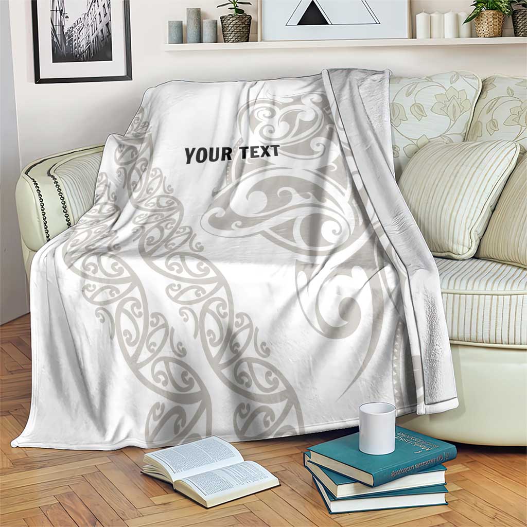 All White Maori Tribal Tattoo Personalised Blanket Stone Gray Polynesian Style LT9 Gray - Polynesian Pride