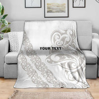 All White Maori Tribal Tattoo Personalised Blanket Stone Gray Polynesian Style LT9 - Polynesian Pride