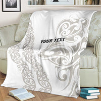 All White Maori Tribal Tattoo Personalised Blanket Stone Gray Polynesian Style LT9 - Polynesian Pride