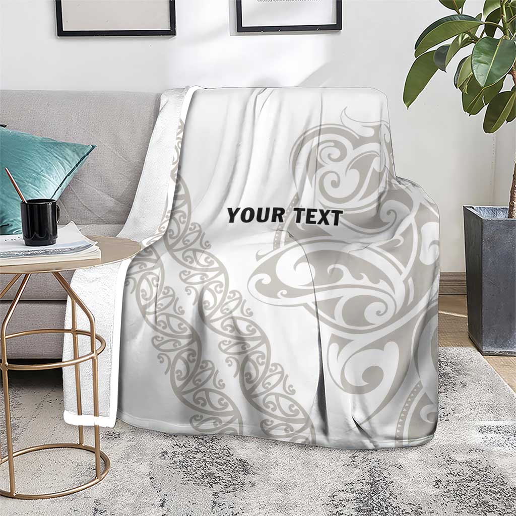 All White Maori Tribal Tattoo Personalised Blanket Stone Gray Polynesian Style LT9 - Polynesian Pride