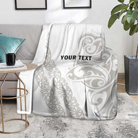 All White Maori Tribal Tattoo Personalised Blanket Stone Gray Polynesian Style LT9 - Polynesian Pride