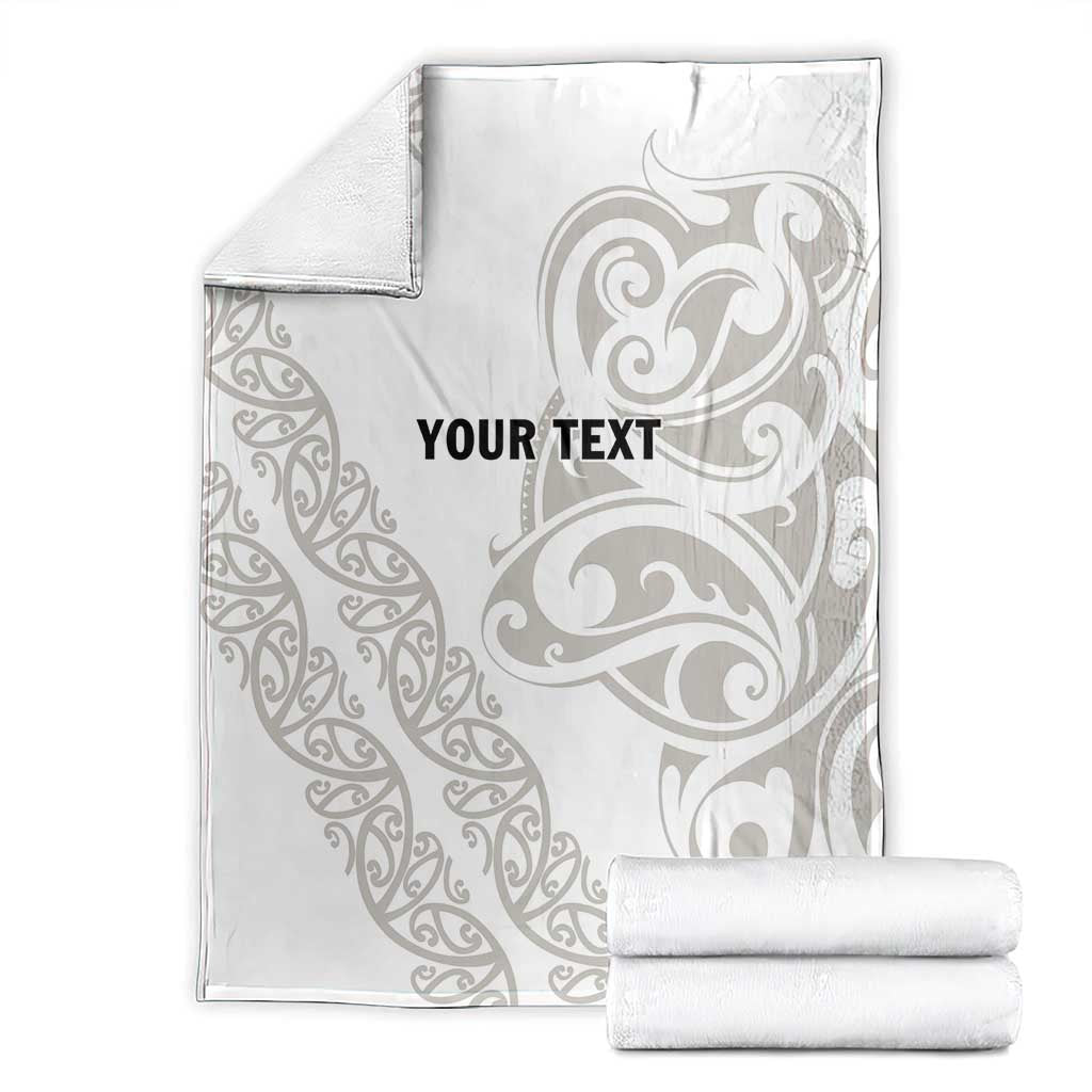 All White Maori Tribal Tattoo Personalised Blanket Stone Gray Polynesian Style LT9 - Polynesian Pride
