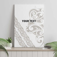 All White Maori Tribal Tattoo Personalised Canvas Wall Art Stone Gray Polynesian Style LT9 - Polynesian Pride