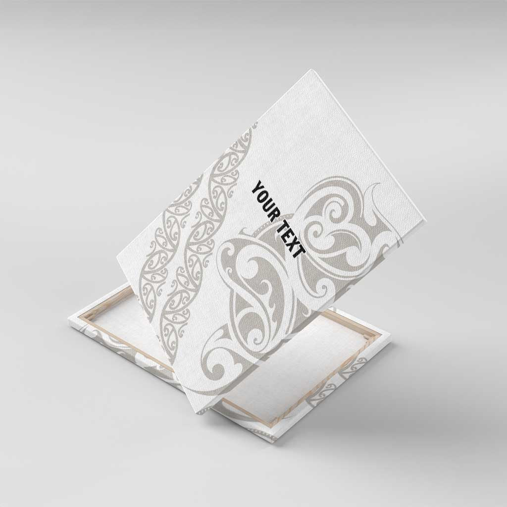 All White Maori Tribal Tattoo Personalised Canvas Wall Art Stone Gray Polynesian Style LT9 With Frame Gray - Polynesian Pride