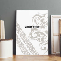 All White Maori Tribal Tattoo Personalised Canvas Wall Art Stone Gray Polynesian Style LT9 - Polynesian Pride