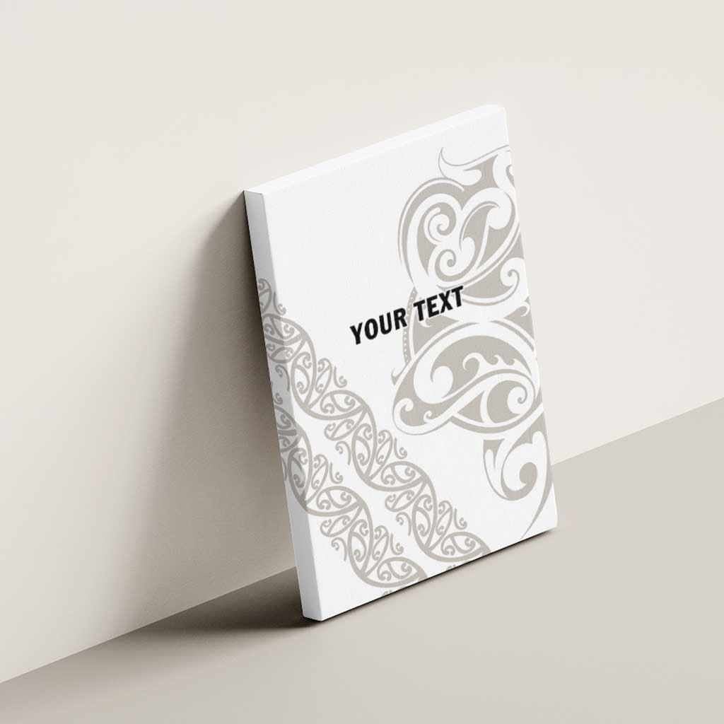 All White Maori Tribal Tattoo Personalised Canvas Wall Art Stone Gray Polynesian Style LT9 - Polynesian Pride