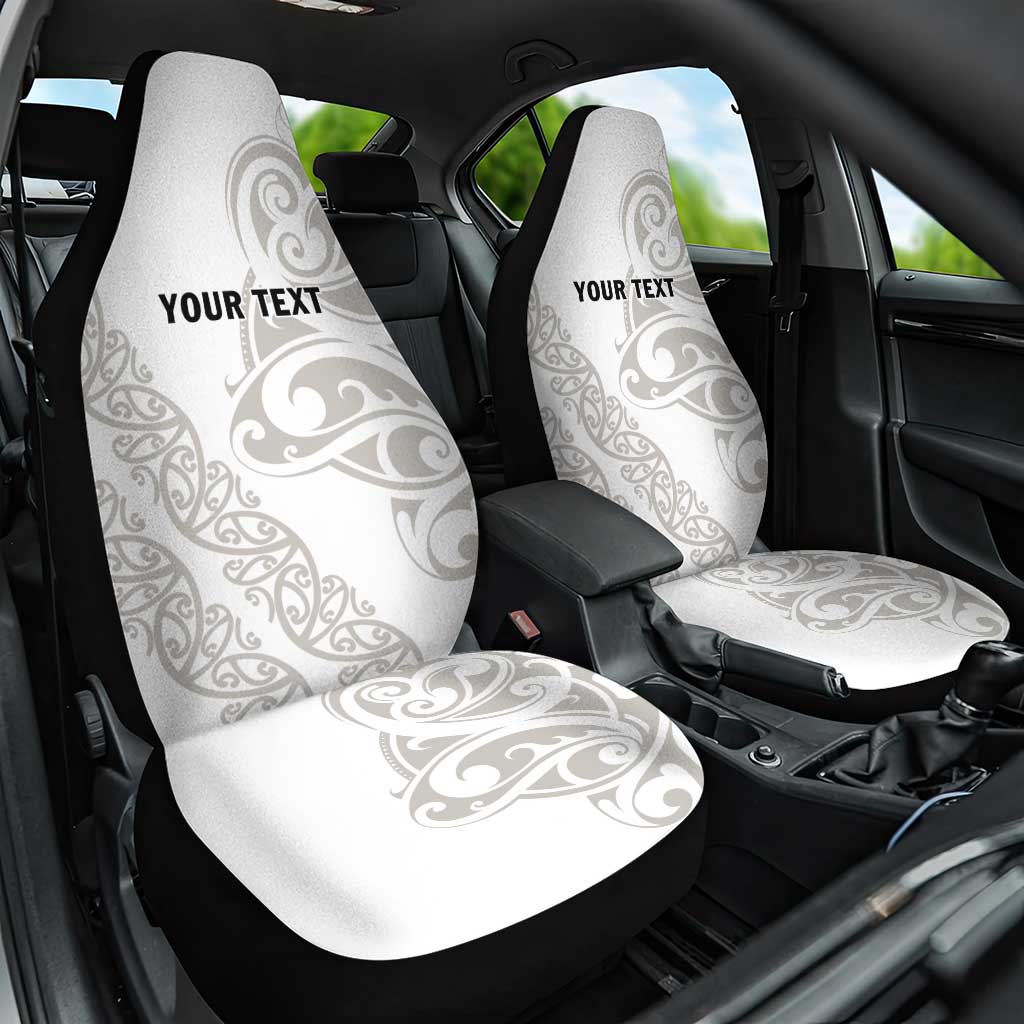 All White Maori Tribal Tattoo Personalised Car Seat Cover Stone Gray Polynesian Style LT9 One Size Gray - Polynesian Pride
