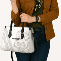 All White Maori Tribal Tattoo Personalised Leather Bag Stone Gray Polynesian Style LT9 - Polynesian Pride