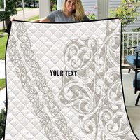 All White Maori Tribal Tattoo Personalised Quilt Stone Gray Polynesian Style LT9 Gray - Polynesian Pride