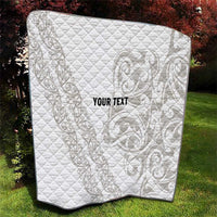 All White Maori Tribal Tattoo Personalised Quilt Stone Gray Polynesian Style LT9 - Polynesian Pride