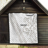All White Maori Tribal Tattoo Personalised Quilt Stone Gray Polynesian Style LT9 - Polynesian Pride