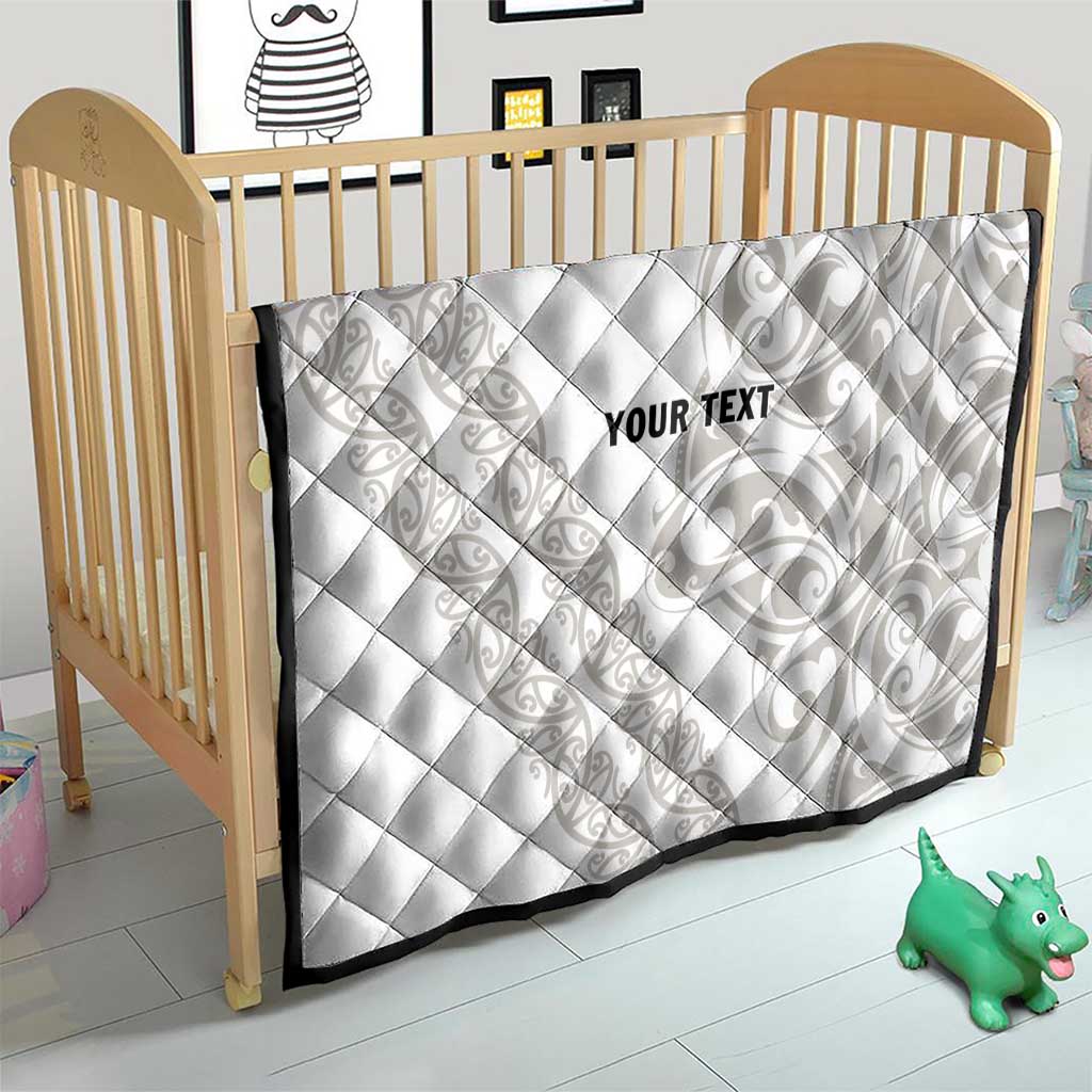 All White Maori Tribal Tattoo Personalised Quilt Stone Gray Polynesian Style LT9 - Polynesian Pride