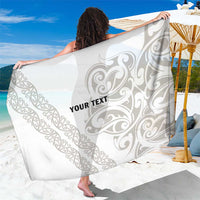 All White Maori Tribal Tattoo Personalised Sarong Stone Gray Polynesian Style LT9 One Size 44 x 66 inches Gray - Polynesian Pride