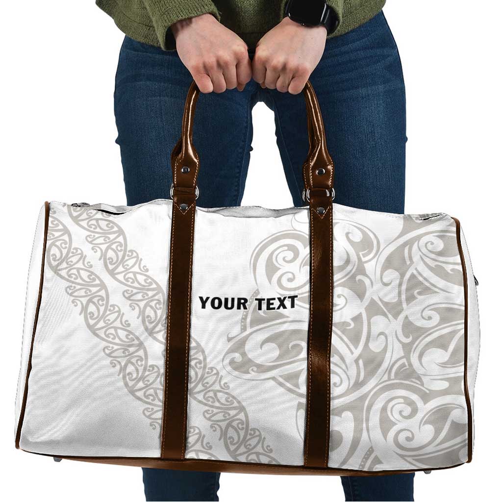 All White Maori Tribal Tattoo Personalised Travel Bag Stone Gray Polynesian Style LT9 Gray - Polynesian Pride