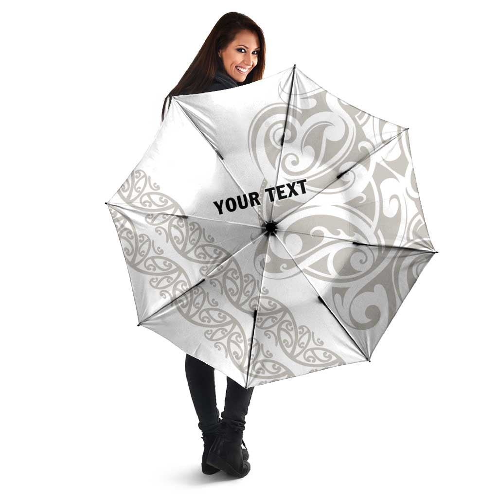 All White Maori Tribal Tattoo Personalised Umbrella Stone Gray Polynesian Style LT9 - Polynesian Pride