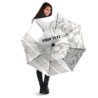 All White Maori Tribal Tattoo Personalised Umbrella Stone Gray Polynesian Style LT9 - Polynesian Pride
