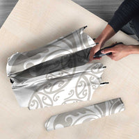 All White Maori Tribal Tattoo Personalised Umbrella Stone Gray Polynesian Style LT9 - Polynesian Pride
