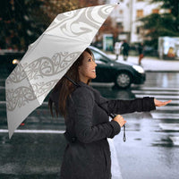 All White Maori Tribal Tattoo Personalised Umbrella Stone Gray Polynesian Style LT9 - Polynesian Pride