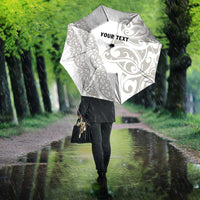 All White Maori Tribal Tattoo Personalised Umbrella Stone Gray Polynesian Style LT9 - Polynesian Pride