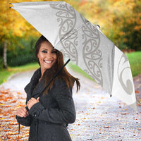 All White Maori Tribal Tattoo Personalised Umbrella Stone Gray Polynesian Style LT9 - Polynesian Pride