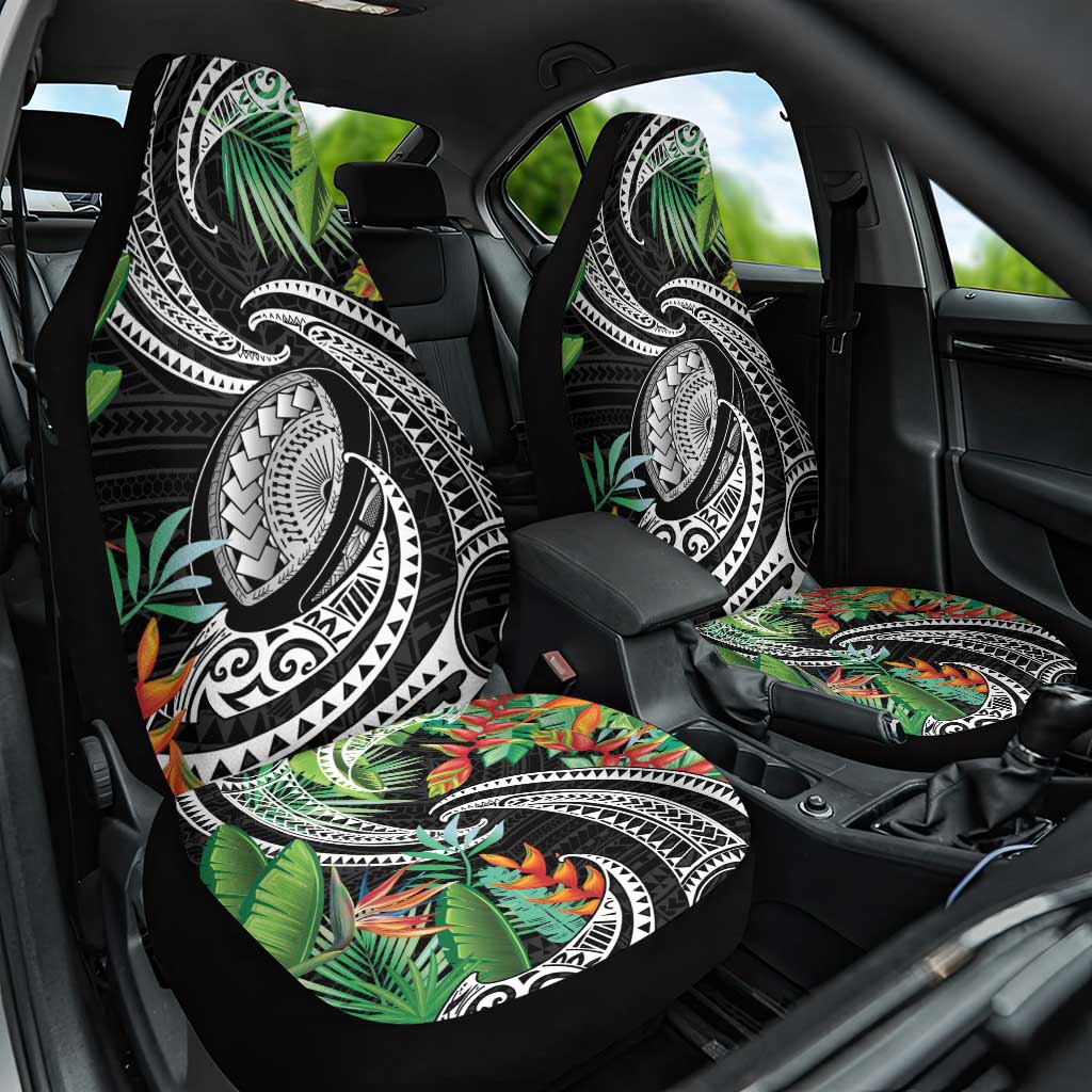Polynesian Pacific Rugby Tribal Car Seat Cover Tropical Vibe LT9 One Size Black - Polynesian Pride