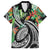 Polynesian Pacific Rugby Tribal Family Matching Off The Shoulder Long Sleeve Dress and Hawaiian Shirt Tropical Vibe