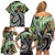 Polynesian Pacific Rugby Tribal Family Matching Off Shoulder Short Dress and Hawaiian Shirt Tropical Vibe