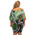 Polynesian Pacific Rugby Tribal Family Matching Off Shoulder Short Dress and Hawaiian Shirt Tropical Vibe