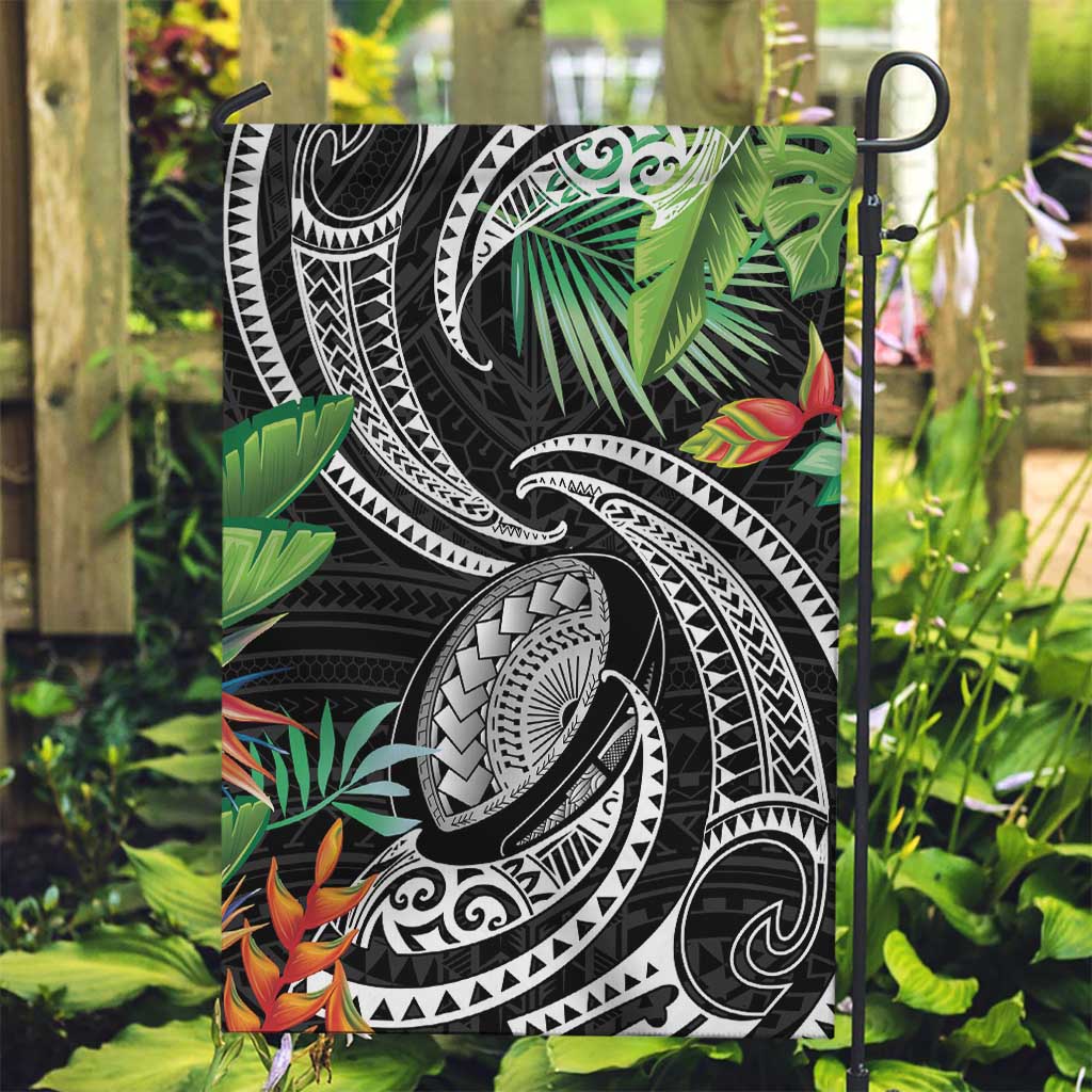 Polynesian Pacific Rugby Tribal Garden Flag Tropical Vibe LT9 Garden Flag Black - Polynesian Pride