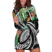 Polynesian Pacific Rugby Tribal Hoodie Dress Tropical Vibe LT9 Black - Polynesian Pride
