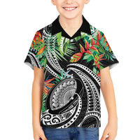 Polynesian Pacific Rugby Tribal Kid Hawaiian Shirt Tropical Vibe LT9 Kid Black - Polynesian Pride