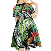 Polynesian Pacific Rugby Tribal Kid Short Sleeve Dress Tropical Vibe LT9 - Polynesian Pride