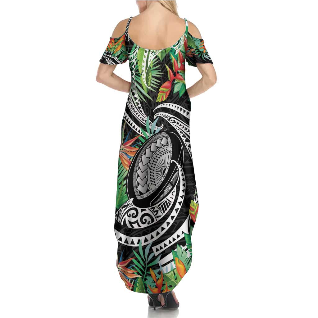 Polynesian Pacific Rugby Tribal Summer Maxi Dress Tropical Vibe LT9 - Polynesian Pride