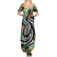 Polynesian Pacific Rugby Tribal Summer Maxi Dress Tropical Vibe LT9 - Polynesian Pride
