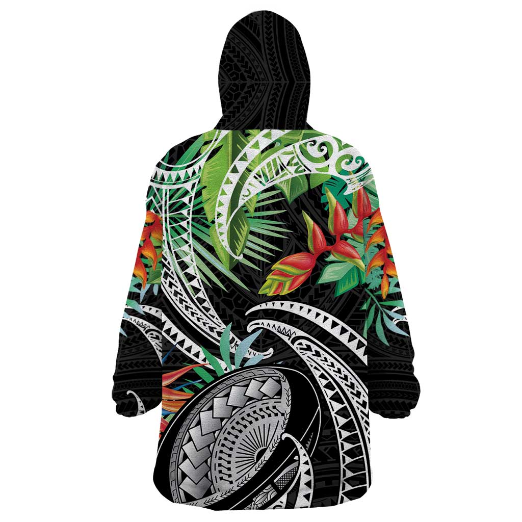 Polynesian Pacific Rugby Tribal Wearable Blanket Hoodie Tropical Vibe LT9 - Polynesian Pride