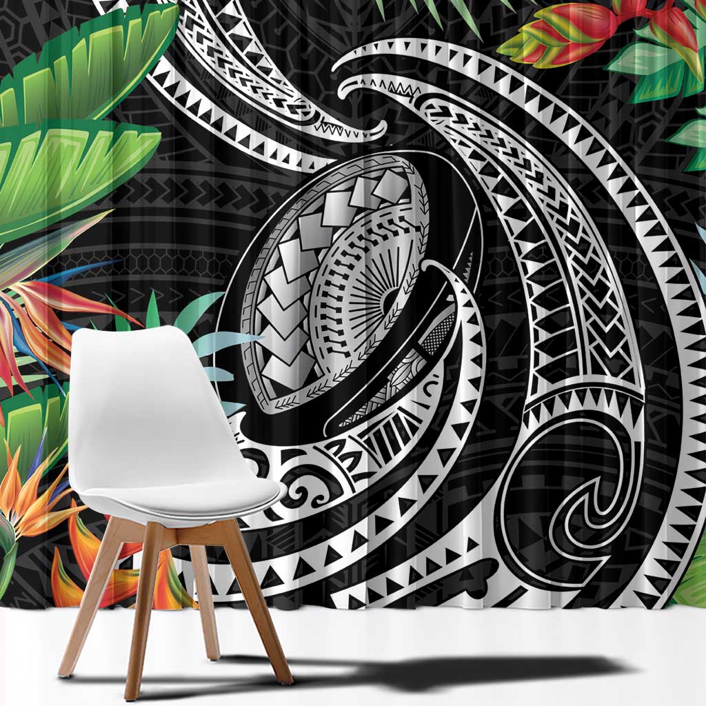 Polynesian Pacific Rugby Tribal Window Curtain Tropical Vibe LT9 - Polynesian Pride