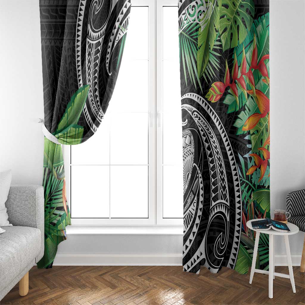 Polynesian Pacific Rugby Tribal Window Curtain Tropical Vibe LT9 - Polynesian Pride