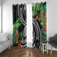 Polynesian Pacific Rugby Tribal Window Curtain Tropical Vibe LT9 With Grommets Black - Polynesian Pride