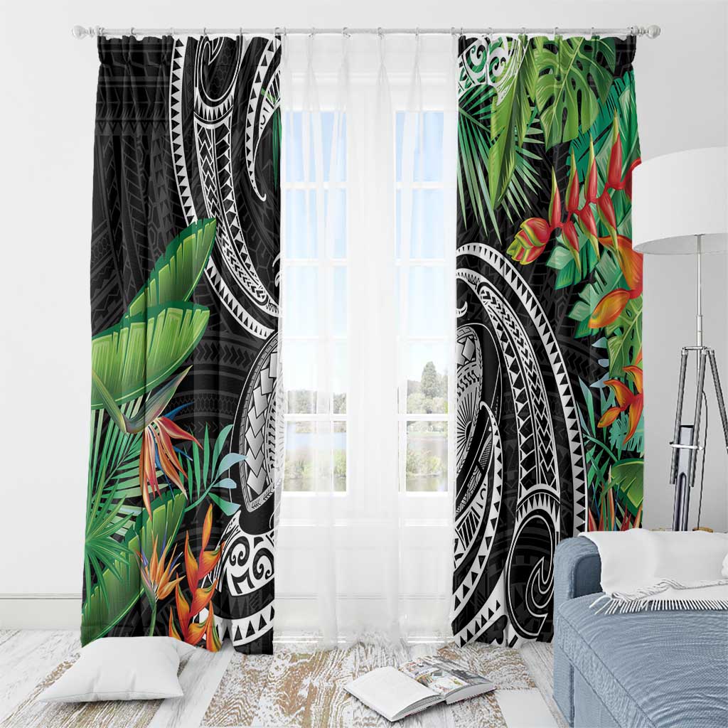 Polynesian Pacific Rugby Tribal Window Curtain Tropical Vibe LT9 - Polynesian Pride